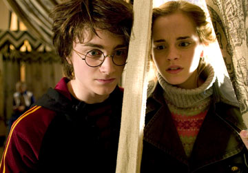 Daniel Radcliffe as Harry Potter and Emma Watson as Hermione Granger in Warner Bros. Pictures' Harry Potter and the Goblet of Fire - 2005