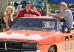Jessica Simpson as Daisy Duke, Johnny Knoxville as Luke Duke and Seann William Scott as Bo Duke in Warner Bros. Pictures' The Dukes of Hazzard - 2005   