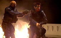 Samuel L. Jackson and Colin Farrell in Columbia's S.W.A.T. - 2003
