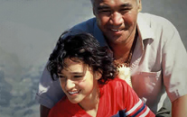 Keisha Castle-Hughes as Paikea and Rawiri Paratene as Koro in Newmarket's Whale Rider - 2003