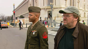Michael Moore and Sgt. Abdul Henderson go to Capitol Hill in Lions Gate Films' Fahrenheit 9/11 - 2004